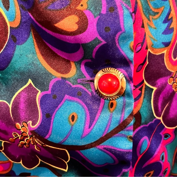 Victoria's Secret Gold Label Vintage Sleep Shirt Dark Floral Size Small - Picture 4 of 5